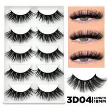 GROINNEYA 5 Pairs Super Soft Faux Mink Natural Cat Eye Lashes, C Curl Thick Fluffy False Eyelashes, Comfortable Eyelash Strips For Beginners, Suitable For Daily And Party Makeup - Fluffy Lashes - View 7