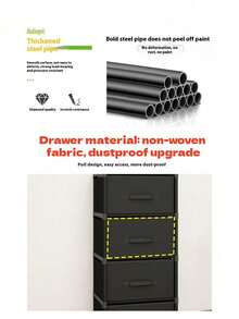 1pc Multi-Layer Storage Cabinet With Drawers, Bedroom Lingerie Organizer, Home Use Assembly Storage Rack, Floor Standing Assembly Storage Rack - Multicolor - View 2