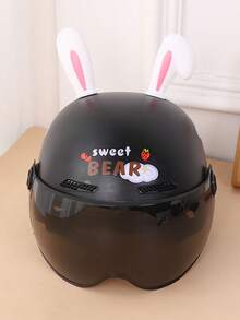 DIY Cartoon Rabbit Ear Helmet Decoration, Cute Rabbit Ear Motorcycle Accessory, Personalized Sticker - Multicolor - View 3
