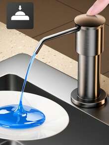 不锈钢厨房洗洁精分配器，水槽安装式泵瓶，适用于洗洁精，带可伸缩软管 - 多色 - 查看 2