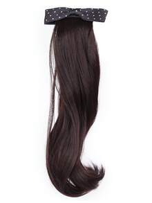 Synthetic Wig Ponytail For Women, Realistic Half-Up Bow Ponytail Wig, Hair Clip, Fluffy And Voluminous Wig Braid. - Multicolor - View 10