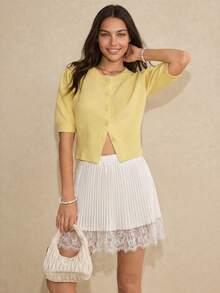 Chân váy ngắn xếp ly màu trắng cho nữ, chân váy ren dáng suông, chất liệu vải dệt thoải mái, phong cách Bohemian, trang phục mùa hè cho nữ, trang phục đi nghỉ mát cho nữ, trang phục dự tiệc cho nữ, trang phục đi biển cho nữ, chân váy chữ A thanh lịch cho nữ, trang phục thường ngày cho nữ. - trắng - Xem 4