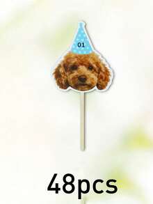 Décorations personnalisées de gâteau, pics de gâteau avec photo et âge pour tables de dessert, décorations de gâteau de célébration personnalisées pour moments en famille et rassemblements d'amis, design personnalisable de nom et de numéro, photo d'animal de compagnie - StyleB - Voir 20