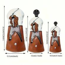 New Golf Club Head Cover, PU Leather Golf Club Head Cover - White - View 2