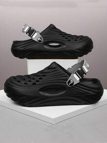 Dép xăng đan đế dày, chống trượt, thoáng khí EVA, unisex - Đế dày, chất liệu EVA chống trượt, thiết kế kẻ caro giản dị, phù hợp cho cả trong nhà và ngoài trời, dép đi trong nhà, đế dày, đế mềm, chống thấm nước, thích hợp sử dụng ngoài trời. - màu đen - Xem 9
