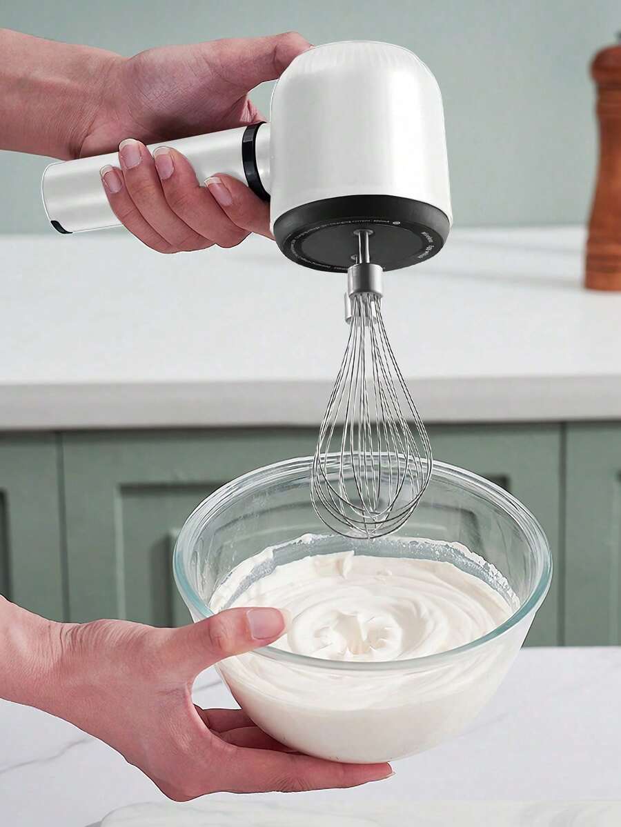 Handheld Electric Cream Mixer, Portable Powerful Egg Beater For Home Use, Mini Stainless Steel Electric Hand Mixer For Whipping Cream, Cake Batter, Coffee, Milk Tea, Suitable For Whipping Cream, Cake, Batter Mixing, Easy To Clean, Multi-Purpose Kitchen Tool