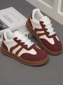 1 Pair Children's Casual Sneakers, Boys & Girls Spring 2026 New Student Running Shoes, Versatile Soft Sole Sports Shoes - Burgundy - View 5