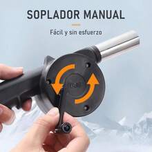 Soplador de aire portátil para barbacoa con manivela, fabricado en plástico resistente, ideal para asar a la parrilla al aire encender el carbón. - A - Ver 1