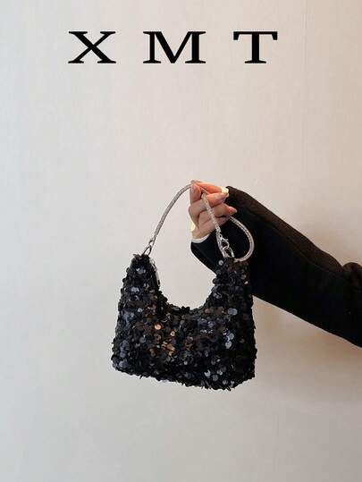 Shoulder Bag, Sequin Bag, Bridal Party Bag, Ball Gown Bag, Ball Gown Accessories, Women's Handbag, Wedding Supplies, Elegant Women's Bag, Women's Gift, Valentine's Day (Random Pattern)