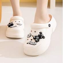 ASOFTER Spring/Summer New Niche Design Bear Clog Shoes For Women, Thick Sole Daily Commute Slippers, Comfortable Soft Bottom Sandals For Home And Vacation - White - View 9