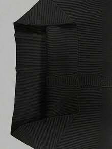 Petite Women's Casual Fashion Black Round Neck Long Sleeve Waist Fitted Knit Cardigan, Spring/Autumn - màu đen - Xem 6