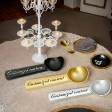 Customized Ice Cream Scoop, Custom Carved Text, Personalized Gift, Fun Carved Ice Cream Scoop Small Gift, Customizable Name And Text, Suitable For Families And Restaurants, Household Items, Kitchen Supplies - Multicolor - View 3