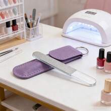 1Set Reusable Round Head Glass Exfoliating Nail File & Storage Bag Set Double-Sided Crystal Carving Grinding Rod Removing Dead Skin Polishing Strip Washable Manicure Surface Repair Pen Polishing The Nail Shape & Shining Nail Surface File - Multicolor - View 12