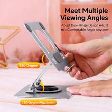 360度旋转金属扁平手机支架，可折叠可调节桌面手机支架 - 彩色 - 查看 4