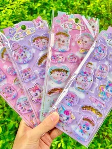 3D Embossed Glitter Cartoon Animal Shiny Crystal Decorative Stickers, Crystal Stickers For Decorating Water Bottles, Refrigerators, Phone Cases, Notebooks, Crafts, Rewards And Gifts - Multicolor - View 6