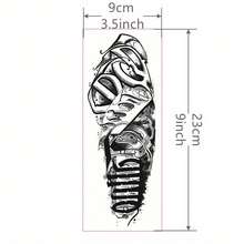 1张手臂酷炫纹身贴纸 防水持久 手臂派对临时纹身 - 黑色 - 查看 4
