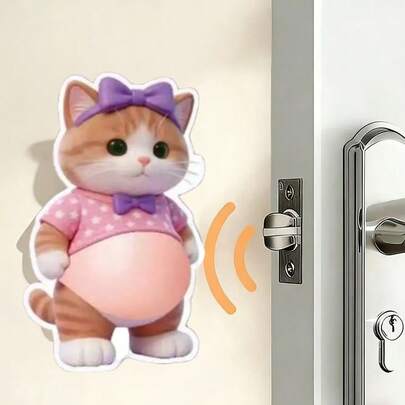 3D可爱猫咪肚皮墙贴 - 柔软毛绒猫咪贴纸，动物防撞垫，适用于公寓、家庭、浴室、厨房和卧室，可用于保护手机、笔记本电脑、宠物门和墙壁，强力粘胶