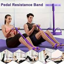 2 Pieces Multifunctional Resistance Training Strap, 6-Tube Elastic Yoga Pedal Puller Resistance Band, Sit Up Exercise Equipment, For Abdomen/Waist/Arm/Leg Stretching Slimming Training - Violet Purple - View 5