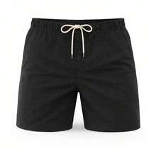 1 Summer Spring Spring / Summer / Autumn Spring / Summer Regular Fit Eyelet Drawstring Beach For Going Out Weekend Casual Holiday Father's Day Valentine's Day Christmas - Black - View 2