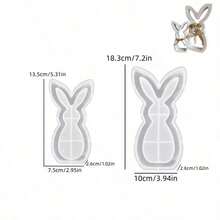 1pc Rabbit Shaped Decorative Mold, Hollow Rabbit Plaster Candle Holder Mold, Easter Rabbit 3D Decor, Silicone Mold - White - View 10