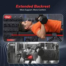 MERACH Adjustable Weight Bench With 72 Training Angles, Foldable Weight Benches For Home Gym With 990 LBS,  Perfect For Home Workouts . Great For Full-Body Strength Training - Black and Red 2.0 - View 5