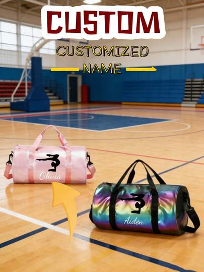 This Mini Ballet-Themed English Print Tote Bag Is Perfect For Outdoor Travel. It Can Be Customized With Your Name Or Holiday Greetings. With An Adjustable Shoulder Strap, It Is A Fashionable Multi-Functional Choice For A Dance Bag. Multifunctional, Decorative, Fashionable And Modern, Colorful And Charming, Easy To Match, It Is The Perfect Gift.