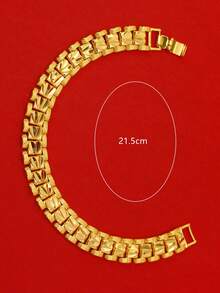 1件优雅24K镀金黄铜心形手链，适合作为女士生日礼物和日常佩戴 - 金黃色 - 查看 3