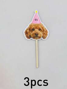 Custom Photo Cupcake Toppers, Birthday Cakes And Party Decor, Personalized Face And Age Cake Picks For Dessert Tables, Customized Celebration Cake Decorations For Family Moments And Friend Gatherings, Customizable Name And Number Design, Pet Picture - Style a - View 23
