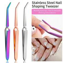 1pc Multi-Functional Nail Shaping Clip, Crystal Nail Shaping Tweezer, Nail Gel Curing Clip - Multicolor - View 2