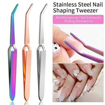 1pc Multi-Functional Nail Shaping Clip, Crystal Nail Shaping Tweezer, Nail Gel Curing Clip
