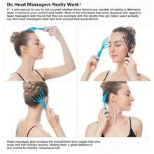 Scalp Massager Hand Held Portable Head Massager For Female SPA Relaxation & Stress Reduction For Home, Office And Travel Use Wet And Dry - Black Black - 查看 5