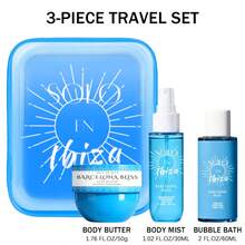 SOLO EN IBIZA 3-Piece Body Mist And Hair Set For Men And Women, Perfume Spray, Scented Bubble Bath And Body Butter Travel Kit, Gift Box With 4 Long-Lasting Fragrances, For Dating, Daily Life, Party - 3 PCS SET-BARCELONA_BLISS - 查看 8