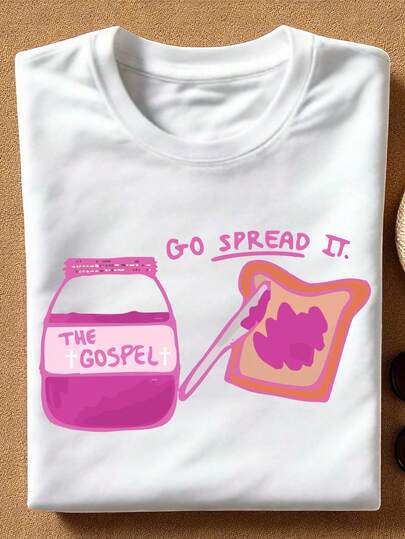 Go Spread It Shirt, Gospel Jam T-Shirt, Christian Tee, Funny Religious Short Sleeve, Faith Based, Christian Mom Outfit, Jesus Cross Gift. MA-1766