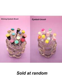 1/3/5pcs Transparent Crystal Colorful Tube Eyelash & Eyebrow Brush, Portable Makeup Lash Extension Tool For Travel,Giveaways - Multicolor - View 11