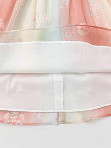 Balabala Girls Embroidered Dress, Chinese Style Hanfu-Inspired Design, Lightweight Summer Dress 2026 - Red and Green Hue - View 6