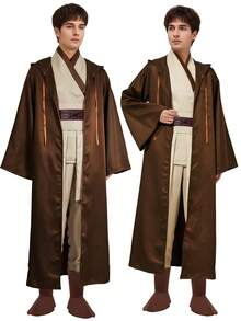 Halloween Samurai Costume, Easter Cosplay Outfit, Starcraft Wizard Mage Costume - Brown - View 1