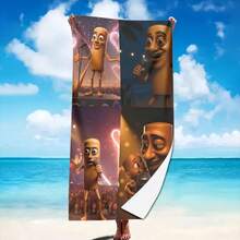 Singing Tung Tung Sahur Beach Towel, Ultra-Fine Fiber 250gm², Soft And Comfortable, Durable Fabric, High Absorbency, Lightweight, Perfect For Beach, Travel, Yoga, Fitness - White - 查看 1