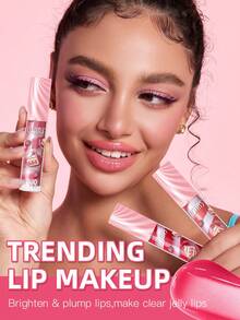 USHAS 草莓蛋糕唇彩，质地轻盈丝滑，保湿持久，可丰盈提亮双唇，打造水润果冻唇妆，包装可爱，美观大方，适合日常使用、约会等各种场合，轻松打造甜美唇妆。 - #04 - 查看 2