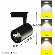 2 Lamparas Techo Spot Dirigible 20w Led Luz Para Riel - Negro - Ver 2