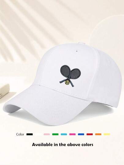 Unisex Baseball Cap With "Tennis" Hippie Print Design, Vintage Washed, Adjustable Size, Suitable For Outdoor Sun Protection. Ideal For Fishing, Vacation, Sports, Beach, Campus Life And Cruise Travel, A Must-Have Y2K Classic Item. As A Mom/Dad Hat Or Couple Outfit, It Is Very Versatile And The Best Holiday Gift.