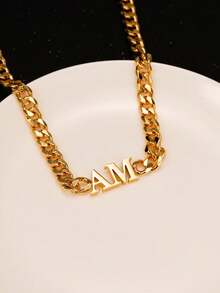 Custom 8mm Cuban Chain Letter Necklace: Personalized Initial Men Women Jewelry - Multicolor - View 4