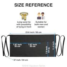 TOSHE Waist Apron With 3 Pockets Waterdrop Resistant Premium Cotton Waitress Apron 10 Color Option Server Apron Chef Apron Black - -Đen- - Xem 4