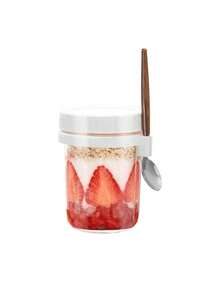 1 hộp đựng yến mạch ngâm qua đêm 16oz có nắp và thìa, hũ yến mạch kín có vạch chia định lượng, hũ thủy tinh có nắp, hộp đựng ngũ cốc kín khí, lý tưởng cho yến mạch ngâm qua đêm, ngũ cốc, salad, bữa sáng, sữa chua, cốc di động, thích hợp cho các chuyến đi chơi, dã ngoại, cắm trại, quà tặng Ngày Valentine/Lễ Phục Sinh. - Nhiều màu - Xem 12