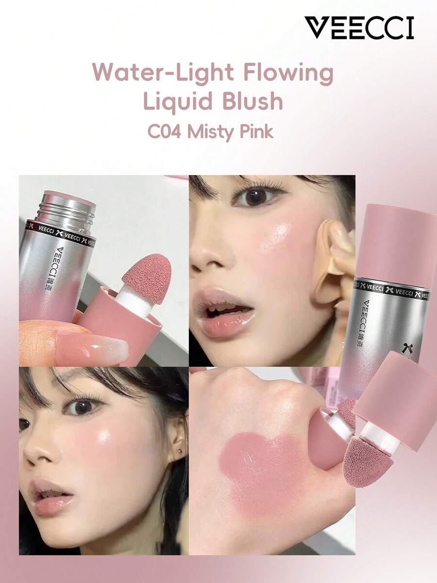 VEECCI 保湿液体腮红，水润质地，提亮肤色，持久妆效，集腮红、高光、修容于一体，适合新手使用。 - C04 Misty Pink - 查看 1