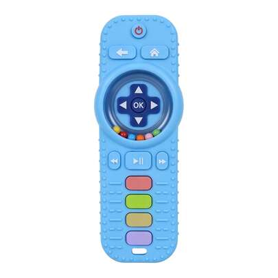 Baby Teething Toy, Soft Silicone Remote Shape Molar Teether  Chew Toy Rattle Dental Supplies