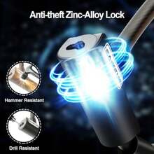 Candado para patinete eléctrico, 120 cm/12 mm, alta , candado con cable con 2 llaves para scooter electrónico/scooter/b - como en la foto - Ver 5