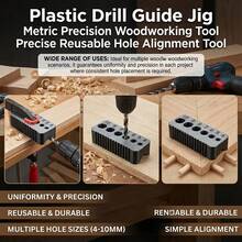 Plastic Drill Guide Jig Precision Metric Reusable Hole Alignment Tool Woodworking Tool - 1pc - View 10