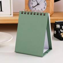 BUBU Mini Desk Calendar 2026-2027 - Use January 2026 To June 2027 Small Desktop Calendar Mini Daily Schedule Thick Paper Twin-Wire Binding With Stickers For Home Office School (Mini Pink) - Green - View 5