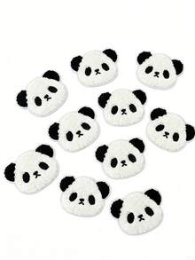 Paquete de 10 toallas con cabeza de panda bordada, ideal para planchar y decorar ropa, bolsas y talla grande - Multicolor - Ver 5