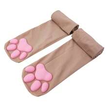 New Cat Paw Socks For Women And Girls, Kawaii 3D Cat Claw Toe Socks, Cute Gift, Lolita Paw Pads, Cat Paw Pad, Thigh-High Socks UXGA - White - 查看 3